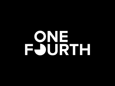 One Fourth Logo badge branding film flat fraction icon identity lines logo minimal one fourth san serif