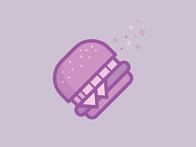 Magical Burger burger cheese color flat food icon icons magic magical pastel purple sparkle