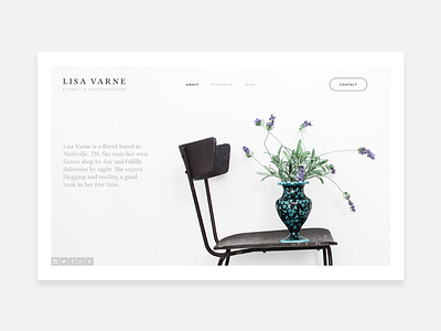 Lisa Varne Landing Page florist flower landing page serif site ui user interface ux web website white