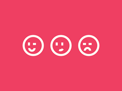 Faces cute emoji emotion face happy icon icons minimal pink simple smile wink