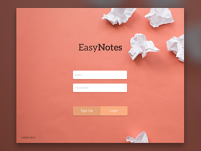 Easy Notes Sign Up Form code development interface learn login minimal shadow sign up ui ux web website