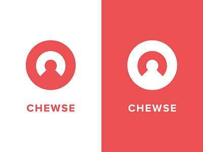 Chewse Logo brand branding clever icon location logo minimal red sans simple