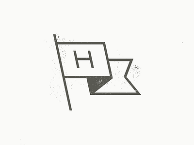 Hackery Logomark brand branding clever flag icon logo minimal sans simple texture