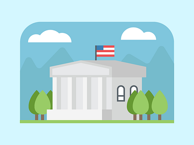Government america building flag flat government icon icons illustration politics vector