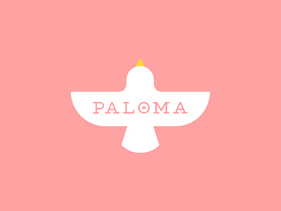 Unused Paloma bird brand branding icon identity logo mark minimal pigeon pink simple type