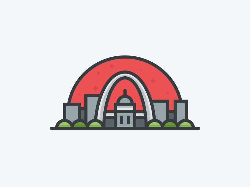 Saint Louis Skyline building sky shadow arch icon illustration skyline cityscape city missouri louis saint