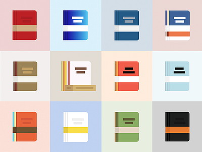 Fieldy Illustrations book collection field icon illustration minimal notes paper ui vector website