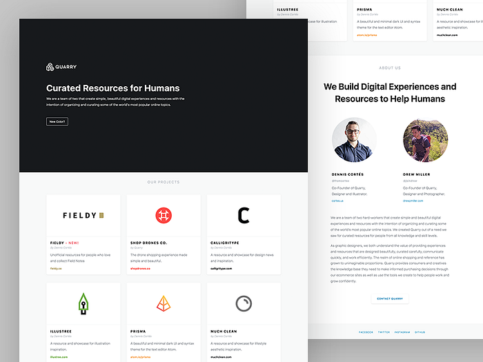 Quarry Website Design by Dennis Cortés on Dribbble