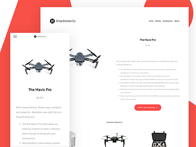 Shop Drones Co Product Page drone ecommerce minimal product shop ui ux web website