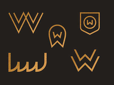 Woodwell I branding design foil freelance gold identity logo mark type w