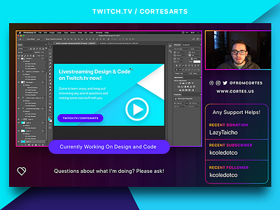 Twitch Stream Layout code color design gradient illustration layout overlay stream streamer twitch web