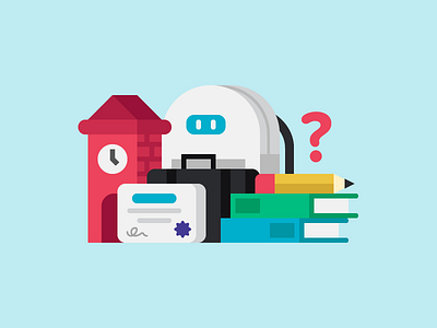 Do You Need A Degree In Design? backpack book college color degree diploma icon illustration minimal school
