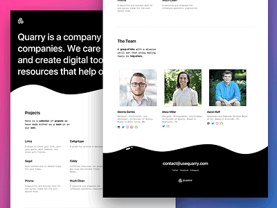 Quarry Full New Website color gradient landing minimal page product ui ux web web design website
