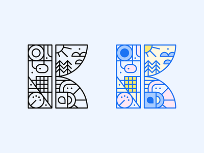 A Pair O Ks balance coffee icon icons illustration k letter lettering nature office pastel pattern