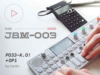 JAM-003 by Cordio ambient beat engineering hip hop jam music op 1 pocket operator production teenage video youtube