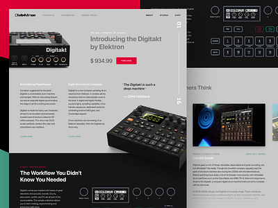 Digitakt Landing Page concept digitakt elektron landing music producer synth ui ux website