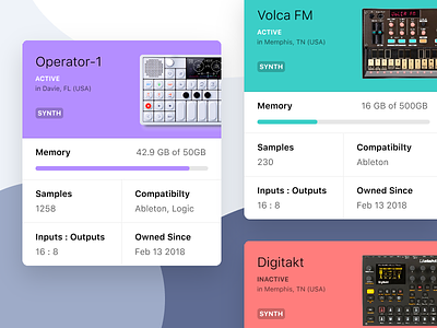 Sounder Component Explorations card device digitakt minimal music op 1 product design statistics ui volca