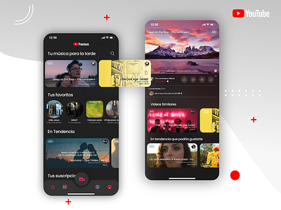 Youtube Redesign Concept app branding concept creative design illustration inspiration red redesign ui ux youtube