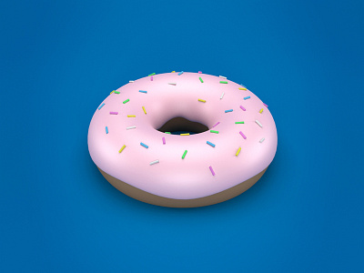 Delicious Donut 3d donut food icing modeling pink render sprinkles