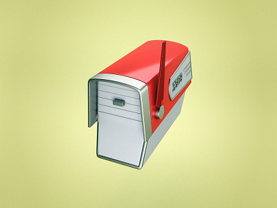 You've Got Snail Mail 3d 50s chrome icon mail mailbox modeling red render retro vintage