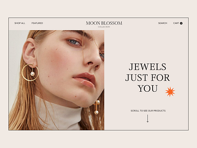 Moon Blossom - Jewelry Store Concept design ecommerce shop minimal modern ui ux webdesign