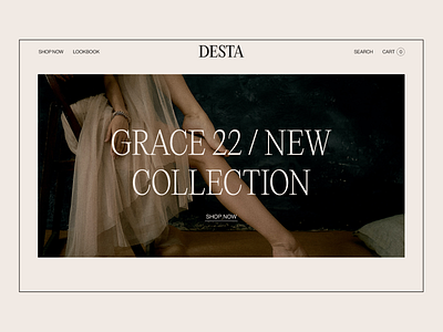 Desta - Haute Couture Shop Concept design ecommerce shop hero section minimal modern ui ux