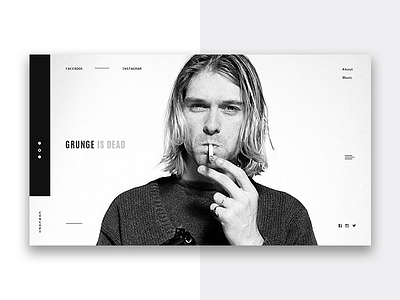 cobain black clear cobain design digital grayscale interface nirvana pegs ui ux web