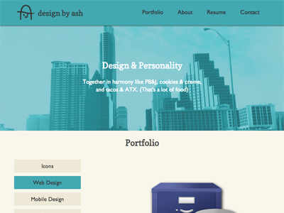 Flat Design atx austin design downtown flat portfolio teal web website