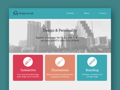 Flat Design 2 atx austin design downtown flat portfolio teal web website