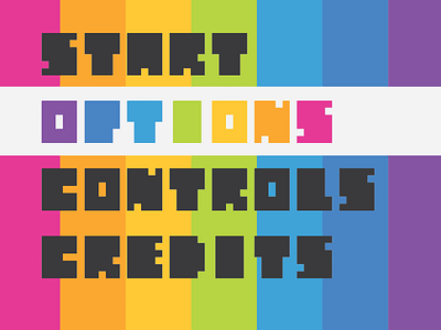 Bit Bet Preview 8 bit alphabet bet bit block font game menu pixel rainbow typography