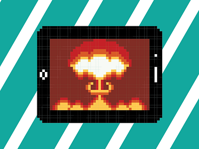 8-bit mushroom cloud 8 bit atomic bomb ipad iphone mushroom cloud retro