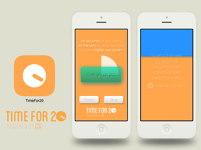 TimeFor20 android app digital eye strain flat hcb hcb health hcbhealth ios mobile