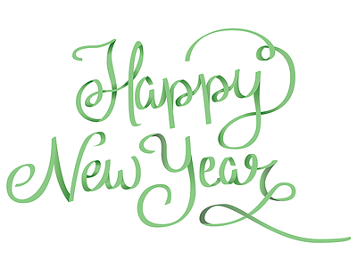 Happy New Year lettering WIP happy illustrator lettering new year new years ribbon wip work in progress