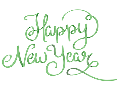 Happy New Year lettering WIP