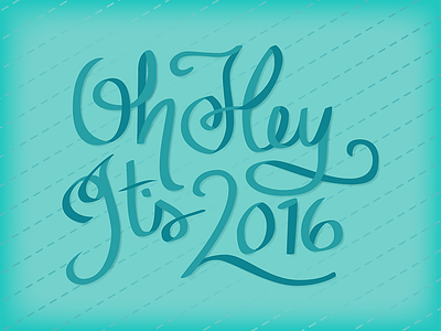 Happy 2016! 2016 handlettering illustrator lettering new year new years ribbon