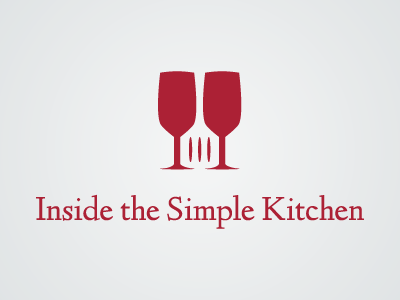 Inside the Simple Kitchen Logo logo cooking blog negative space wine spatula