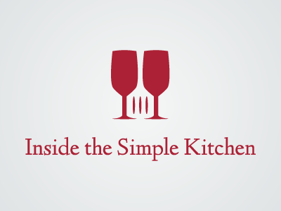 Inside the Simple Kitchen Logo blog cooking logo negative space spatula wine
