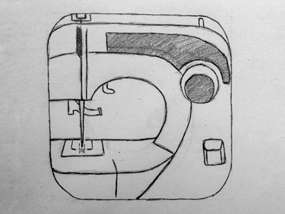 Imaginary Sewing App Icon Sketch app icon ios sewing sewing machine sketch