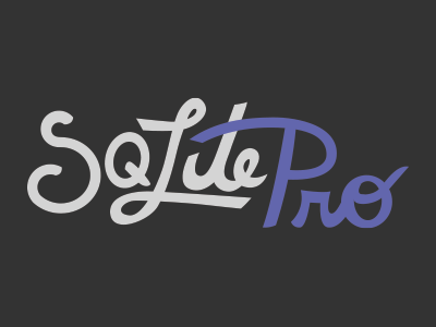 SQLite Pro Logo custom gray lettering logo pro purple script sql sqlite typography