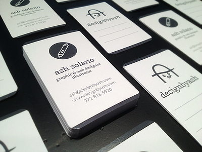 Finished Business Cards ash solano business cards design by ash designbyash