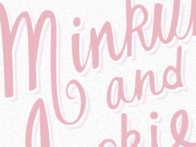 Minkun & Jackie lettering calligraphy lettering pink website wedding