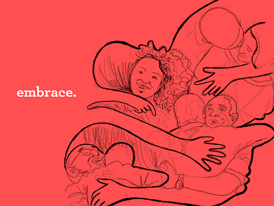 embrace embrace empathy hands holding hopeful hugging humanity illustration inspiration inspiring love procreate art