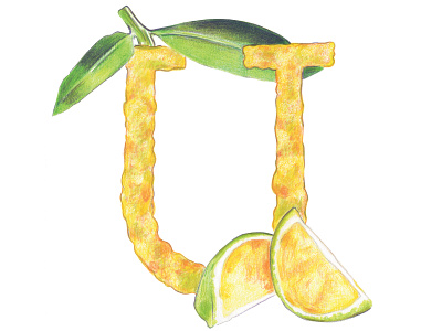 U is for Ugli Fruit alphabet colored pencils fruit fruit letter hand drawn handlettering healthy illustration typography typography art