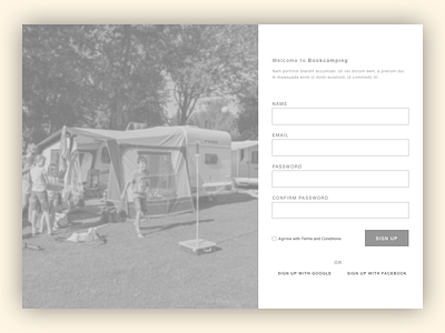 Bookcamping Wireframe