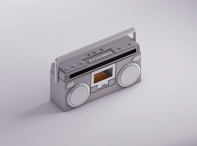 Boombox 3d art boombox cinema4d colorful design illustration isometric lowpoly minimal stranger things