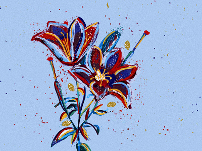Colorful lily brush brushes colorful colorful art digital painting floral floral art floral design flower flower illustration flowers flowers illustration illustrator ilustracja kwiaty lily onthewall procreate