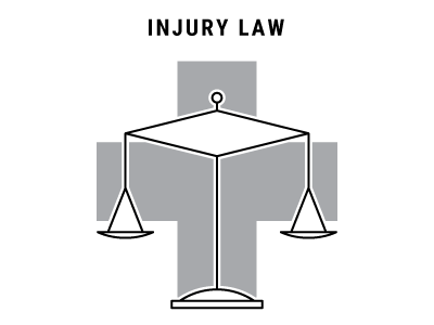 Injury Law cross icon injury law scale