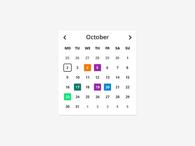 Calendar Widget UI PSD Freebie