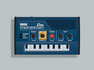 Korg Monotron Duo Photoshop Rendering duo korg lfo monotron ms 10 ms 20 ribbon synth synthesizer vcf vco