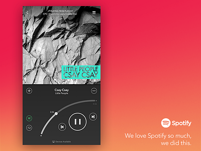 Spotify Mockup ergonomics music player spotify